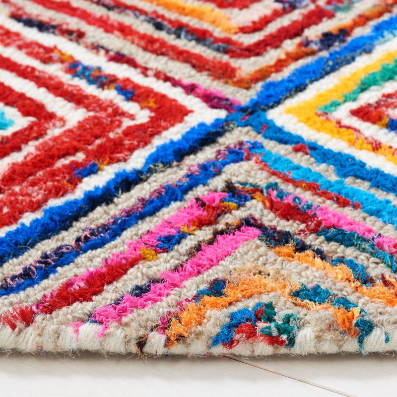 Bungalow Rose Anaheim Handmade Blue/Green/Orange Rug & Reviews Wayfair